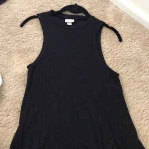 High neck ribbed tank